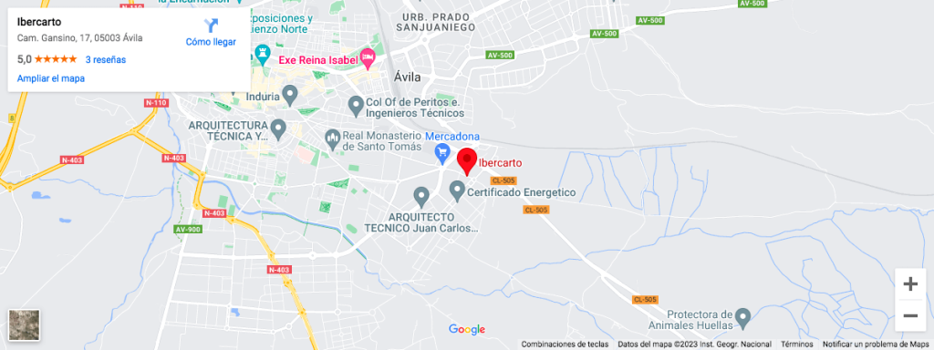 Localización de Ibercarto en Ávila